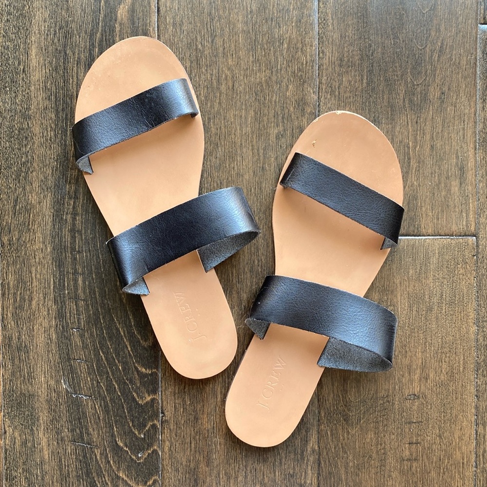 J.Crew Black Leather Sandals